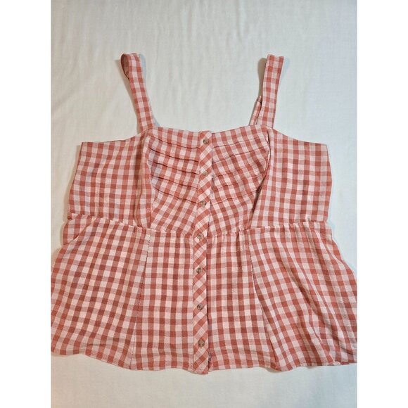 Torrid Size 2X Gingham Smocked Babydoll Tank Top Adjustable Straps New - Picture 8 of 13